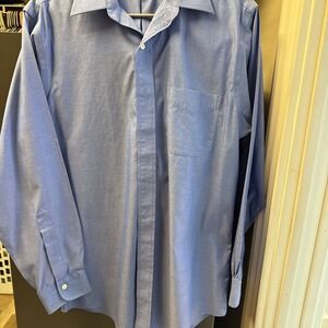 Brooks Brothers Dress Shirt Blue Non-Iron Classic Long Sleeve Mens 15 1/2-33 - m
